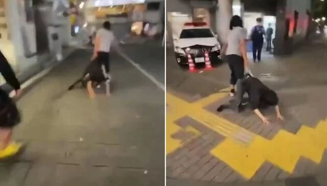 Uygunsuz durumda yakaladığı eşini sokakta sürükleyerek polis karakoluna götürdü