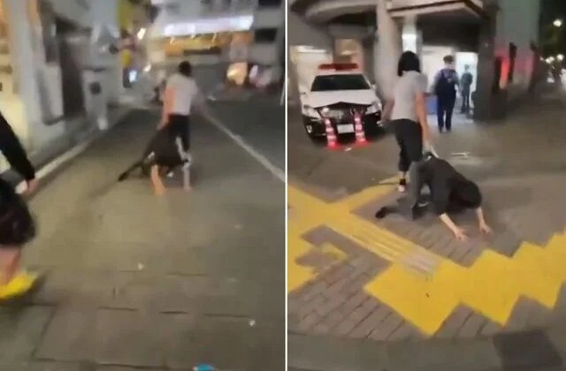 Uygunsuz durumda yakaladığı eşini sokakta sürükleyerek polis karakoluna götürdü