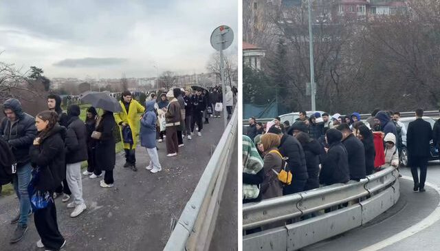 Yağmura çamura aldırmadılar! Ne kuyruğu olduğunu tahmin edemezsiniz