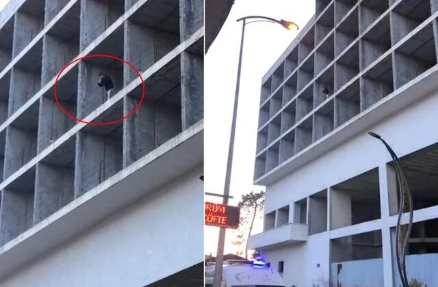 Yazılan cezanın miktarını görünce soluğu binanın tepesinde aldı