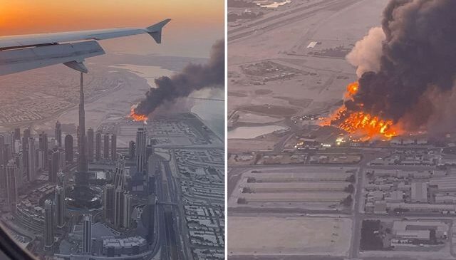 Yolcu uçağındaki turist, İran’ın vurduğu dev fabrikayı görüntüledi