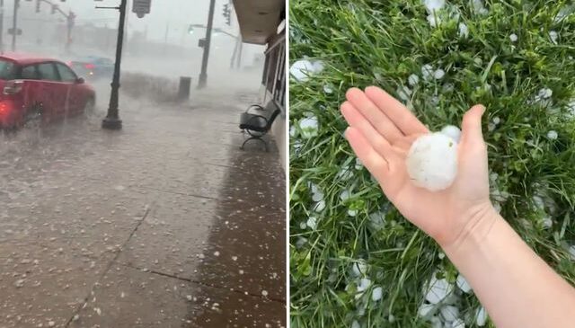 ABD’de beyzbol topu büyüklüğünde yağan dolu araçları mahvetti