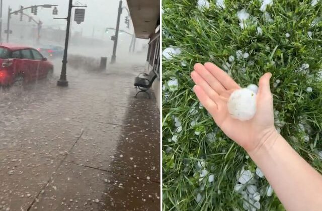 ABD’de beyzbol topu büyüklüğünde yağan dolu araçları mahvetti
