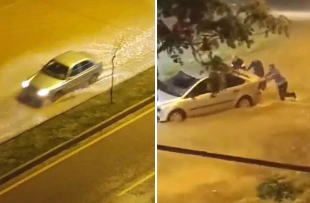 Adana’da şiddetli yağmur cadde ve sokakları göle çevirdi