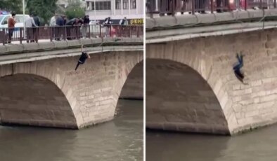 Köprüden nehre atlayan şahsı ekipler kurtardı