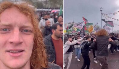 Amerikalı influencer Diyarbakır’da protestonun ortasında kaldı