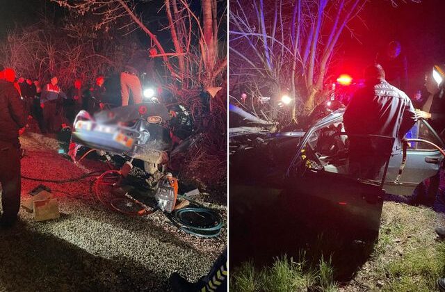 Kontrolden çıkan araç ağaca çarptı! 3 kişi hayatını kaybetti