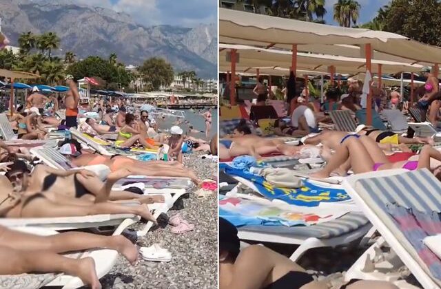 Antalya’da sıcak havayı gören Rus turistler plajlara akın etti