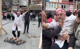 Kent meydanında panik anları! Protesto sırasında boğuluyordu