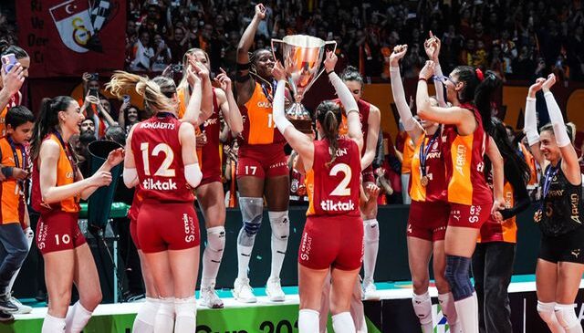 Avrupa şampiyonu Galatasaray Daikin Kadın Voleybol Takımı, kupasını aldı