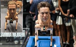 Berlin’de sıra dışı sergi! Musk ve Zuckerberg kafalı robot köpekler gündemde