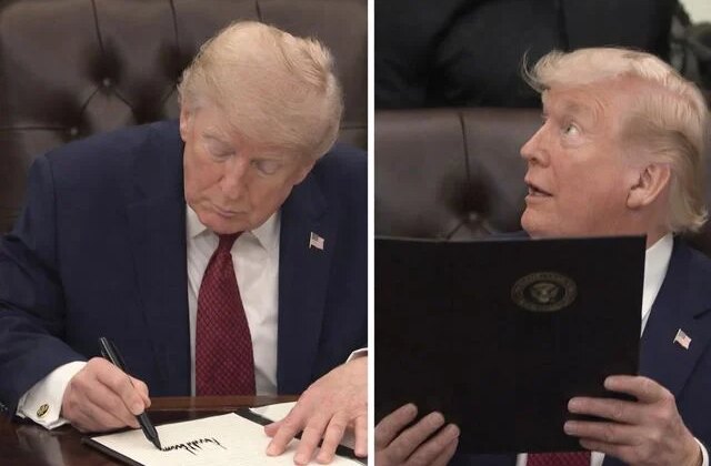 Beyaz Saray’da “İmza” şov: Trump, yine Biden’ı hedef aldı