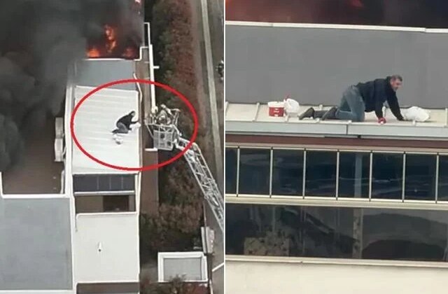 8 katlı apartmanın çatısında can pazarı! O anlar kamerada