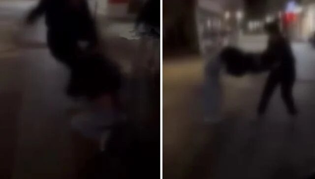 Bursa’da genç kızların saç saça kavgası kamerada