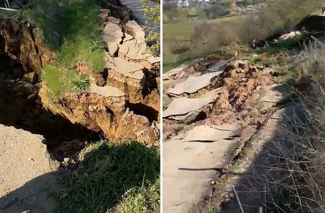 Bursa’da heyelan: Kırsal mahalleleri bağlayan yol ulaşıma kapandı