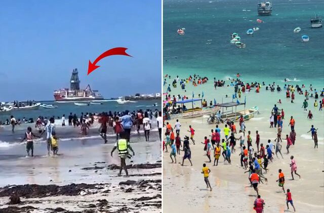 Çağrı Bey Somali’de! Türk bayrağını gören sahile akın etti