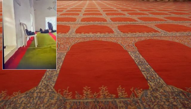 Cami içerisinde uygunsuz görüntüler! Meselenin aslı ortaya çıktı