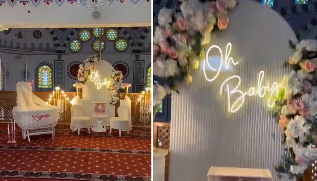 Camide “Baby Shower” yaptılar, ilçe ayağa kalktı