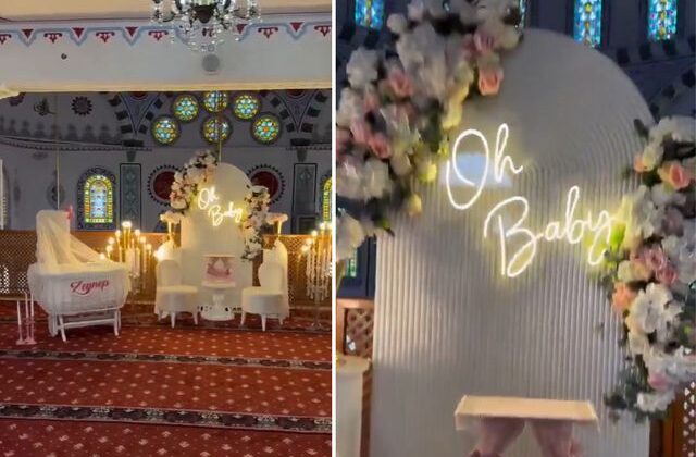 Camide “Baby Shower” yaptılar, ilçe ayağa kalktı