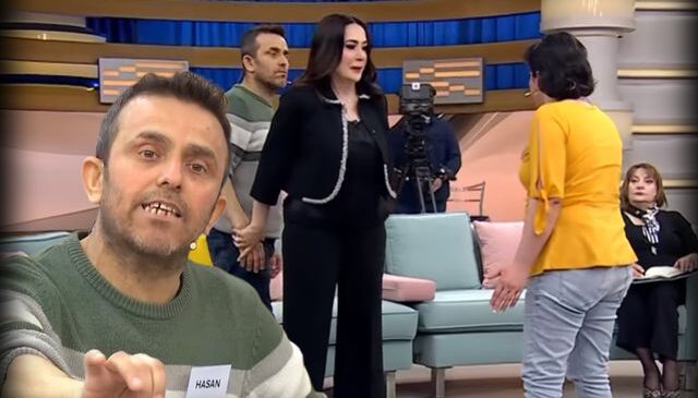 Canlı yayında şiddet krizi! Eşinden dayak yediğini söyleyen Hasan kaçacak yer aradı
