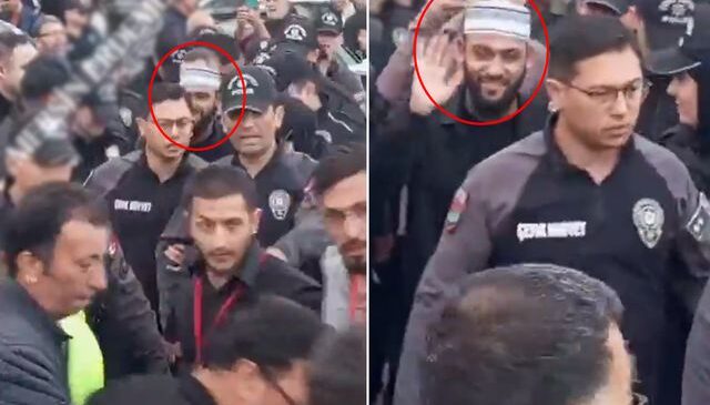 Celal Karatüre’nin onlarca polis tarafından korunduğu görüntü tartışma yarattı