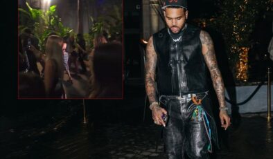 Chris Brown mekandan çıktı, onlarca kadın peşine takıldı! O anlar olay oldu