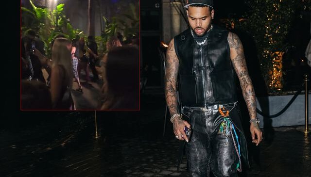 Chris Brown mekandan çıktı, onlarca kadın peşine takıldı! O anlar olay oldu