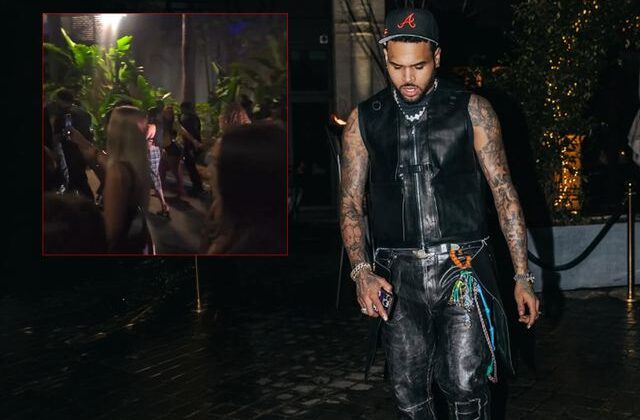 Chris Brown mekandan çıktı, onlarca kadın peşine takıldı! O anlar olay oldu