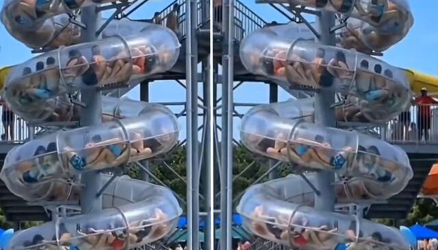 Çin’de aqua parkta korku dolu anlar: Kaydırakta mahsur kaldılar