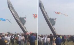 Çin’de tuhaf görüntü! Uçak gemisine benzeyen kağıttan uçak yaptılar