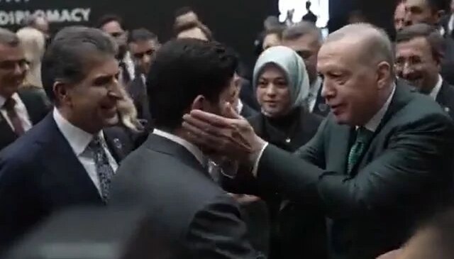 Cumhurbaşkanı Erdoğan ile IKBY Başkanı Barzani arasında sıcak görüntüler
