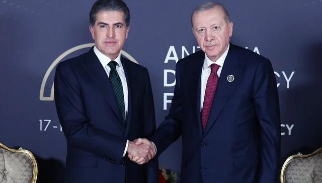 Cumhurbaşkanı Erdoğan ile Neçirvan Barzani Antalya’da bir araya geldi
