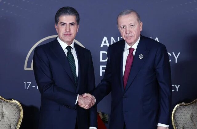 Cumhurbaşkanı Erdoğan ile Neçirvan Barzani Antalya’da bir araya geldi
