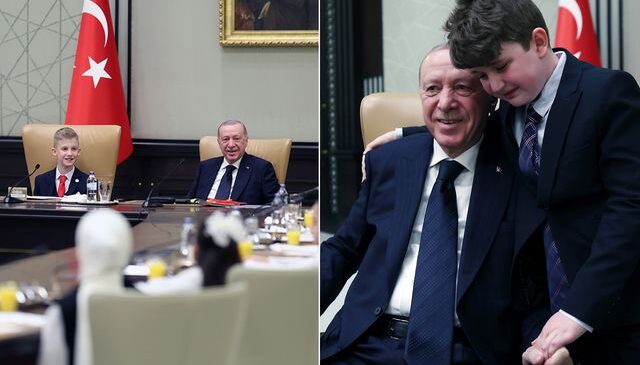 Cumhurbaşkanı Erdoğan koltuğunu çocuklara devretti