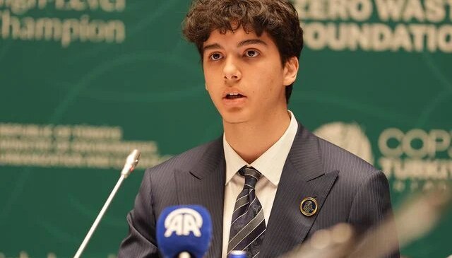 Cumhurbaşkanı Erdoğan’ın torunu Ömer Tayyip Erdoğan “COP31 Yüksek Düzeyli İklim Şampiyonları Toplantısı”nda konuştu