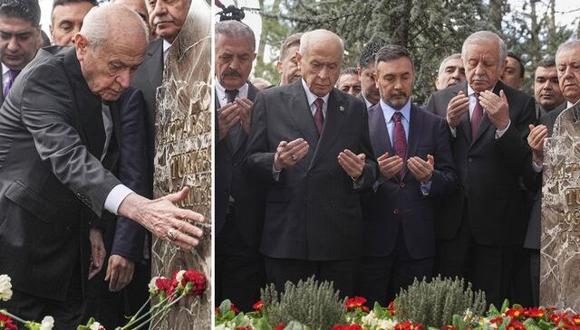 Bahçeli, Alparslan Türkeş’in kabrinde: Fotoğraf karesindeki detay dikkat çekti