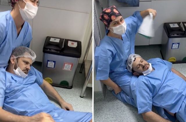 Doğumu eşi yaptı, “nazı” kocası çekti: Sosyal medyada alay konusu oldu!