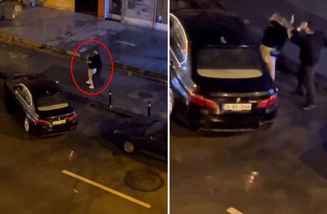 Dövdüğü kadını zorla araca bindirmeye çalıştı! Dehşet anları kamerada