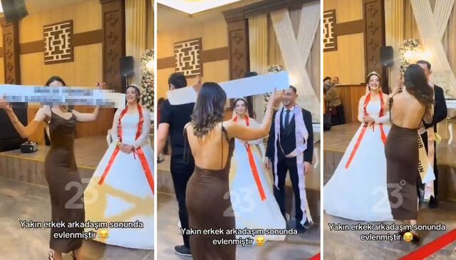 Düğünde açtığı pankarta bakın! “Daha neler göreceğiz” dedirten görüntü