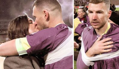 Dzeko antrenörünün eşini dudaktan mı öptü? Viral olan karenin aslı başka çıktı