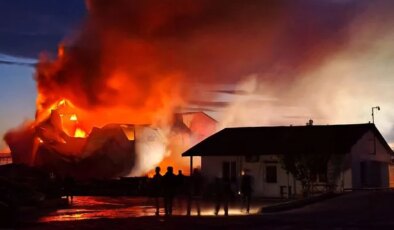 Edirne’de kereste fabrikasında yangın