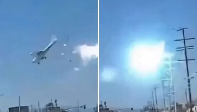 Elektrik tellerine çarpan uçak araçların üzerine böyle çakıldı!