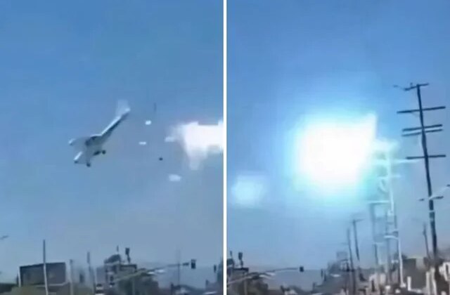 Elektrik tellerine çarpan uçak araçların üzerine böyle çakıldı!