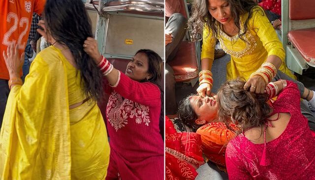 Eşinin kendisini aldattığını fark edince treni birbirine kattı