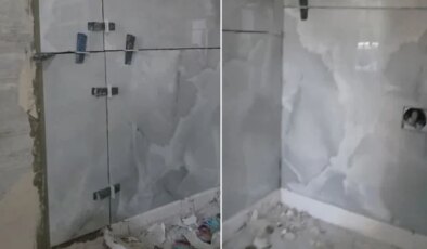 Fayans ustasının işçiliğini beğenmediler, alıkoyup polis çağırdılar