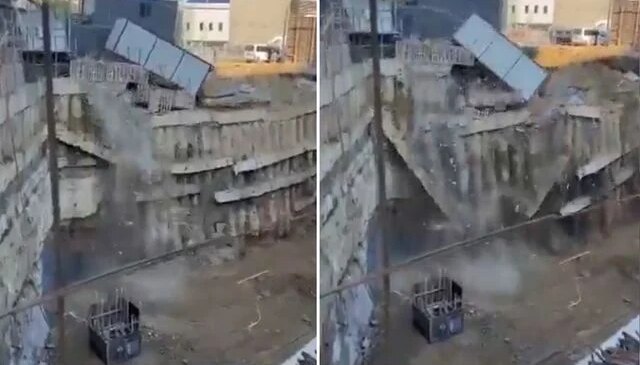 Fenerbahçe Stadı’nın yanındaki inşaatta istinat duvarı çöktü