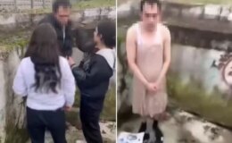 Genç kızı taciz eden adamı darbedip kadın kıyafeti giydirdiler