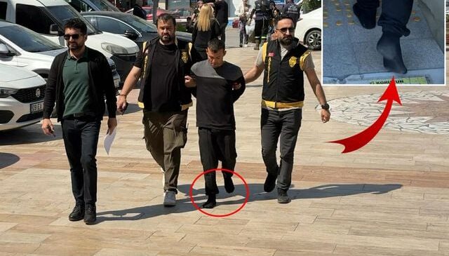 Polisi karşısında gören firari hükümlü çoraplarıyla kaçtı, kıskıvrak yakalandı