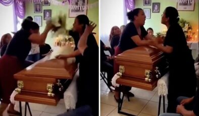 İhanet cenazede ortaya çıktı : İki sevgili tabut başında kavga etti