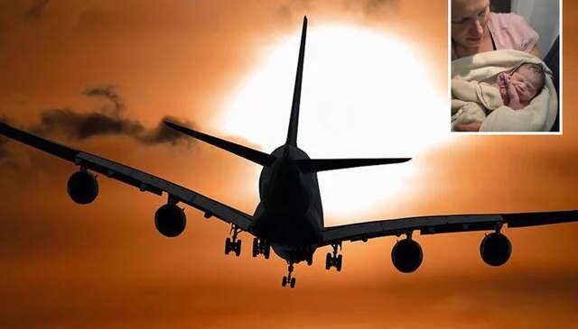 İnişe dakikalar kala uçakta mucize doğum